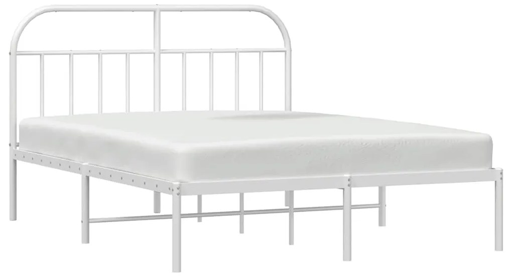 Estrutura de cama com cabeceira 183x213 cm metal branco