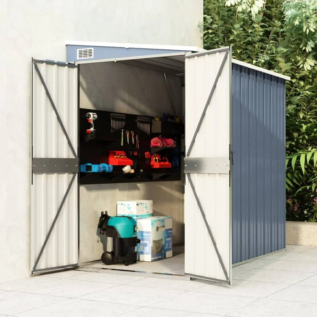 316222 vidaXL Abrigo suspenso p/ jardim 118x194x178 cm aço galvaniz. cinzento