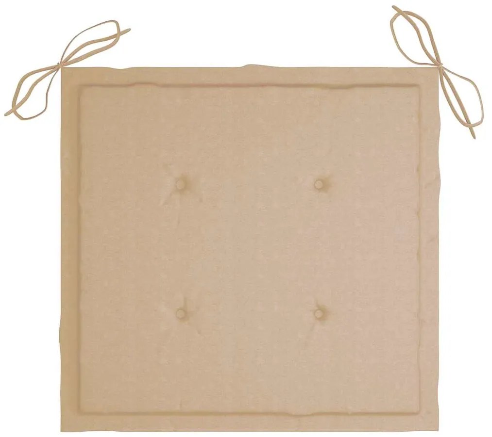 Cadeiras de jardim c/ almofadões 4 pcs madeira de teca maciça