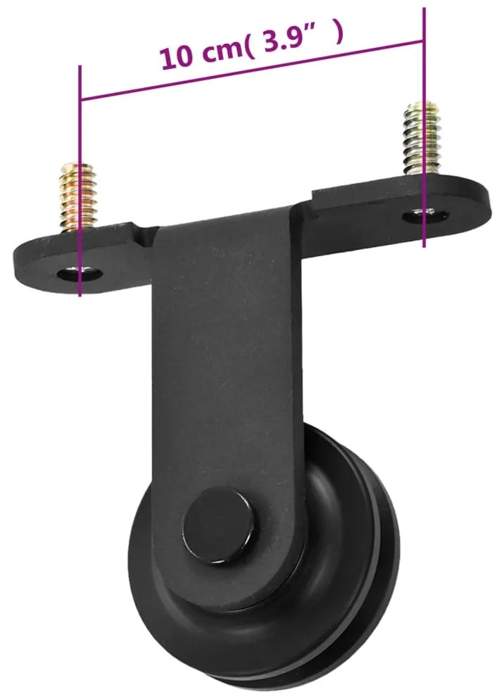 Kit de ferragens para porta deslizante SKIEN 183 cm aço preto