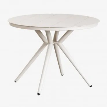 Round Aluminum Dining Table Valerie Ø100 Cm & Gardénia Branco - Sklum