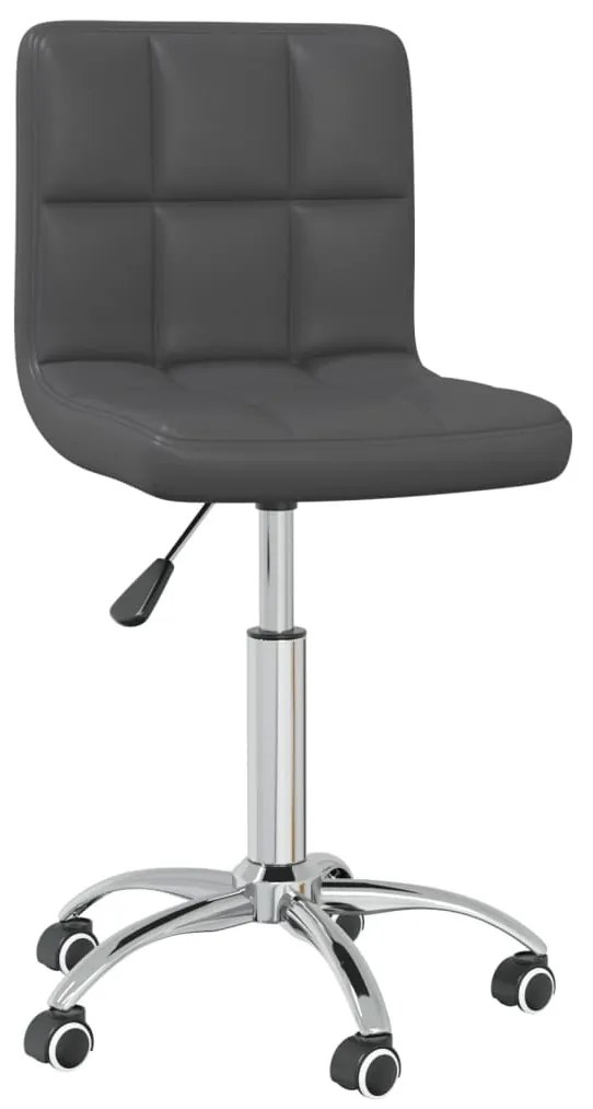 vidaXL Cadeira de jantar giratória couro artificial cinzento