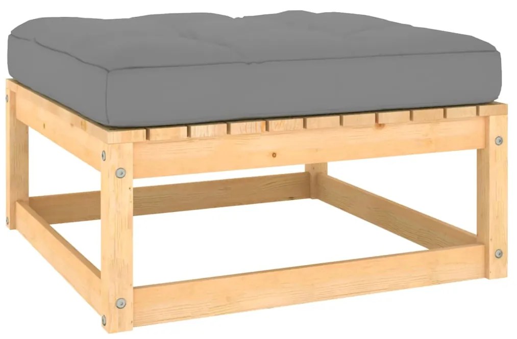 11 pcs conjunto lounge de jardim c/ almofadões pinho maciço