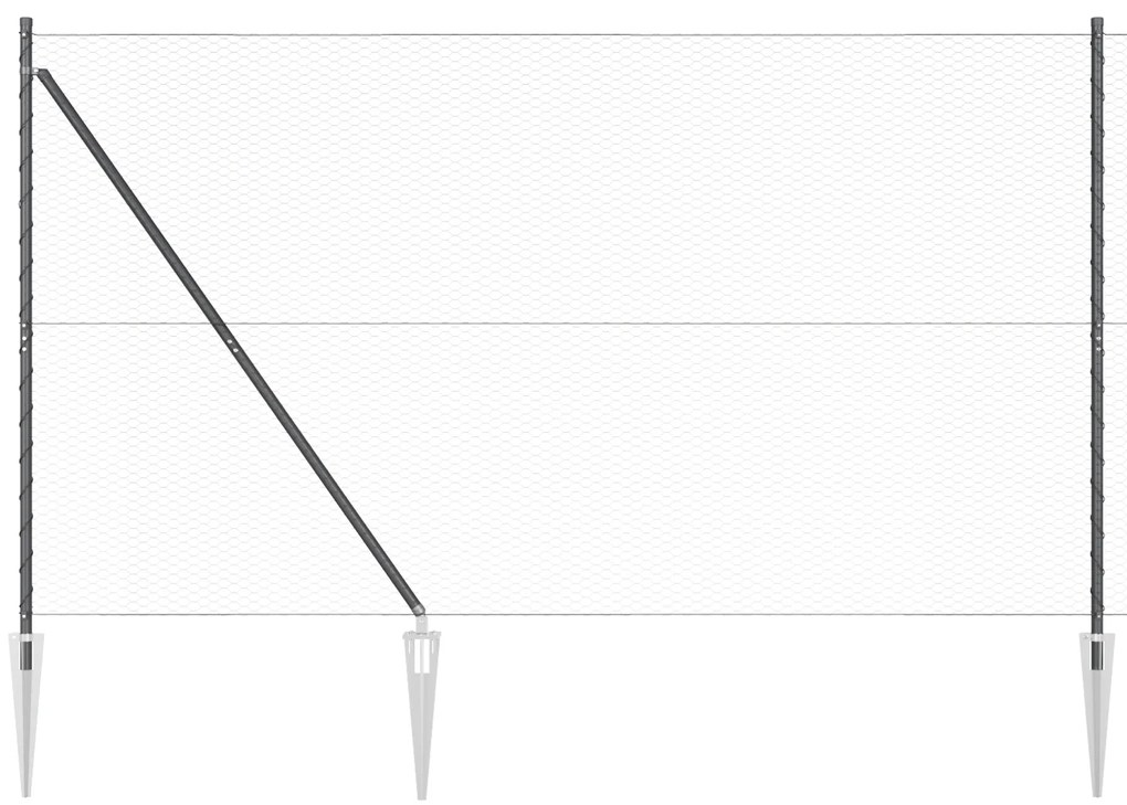 Cerca Hexagonal vidaXL Cinza 1.5x100 m Aço