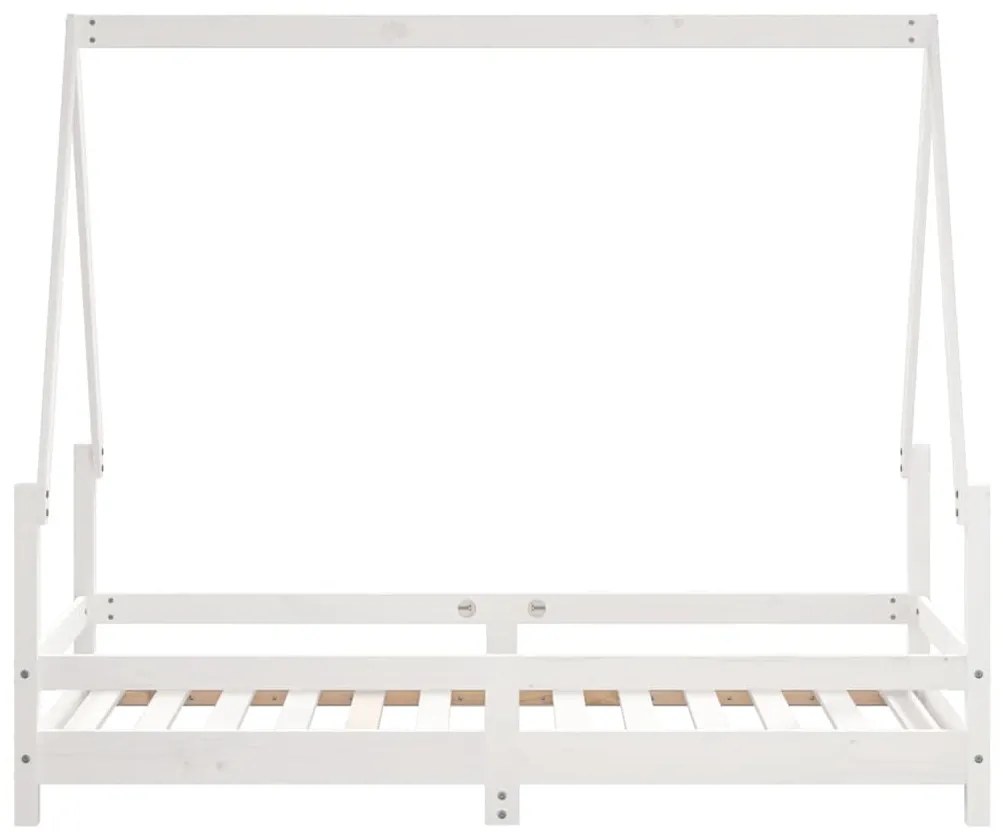 Estrutura de cama infantil 80x160 cm pinho maciço branco