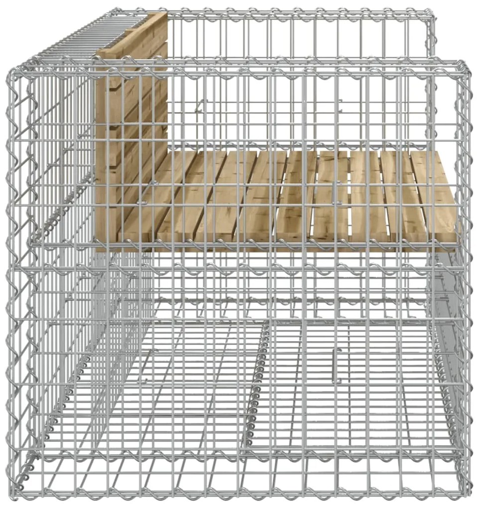 Banco de jardim c/ design gabião 143x71x65,5cm pinho impregnado