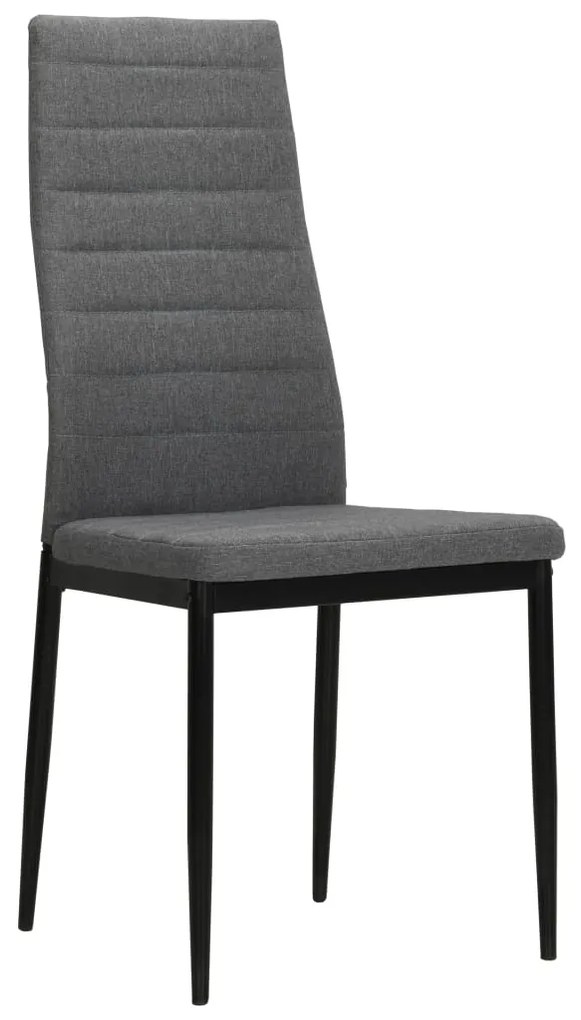 Cadeiras de jantar 2 pcs tecido cinzento-claro