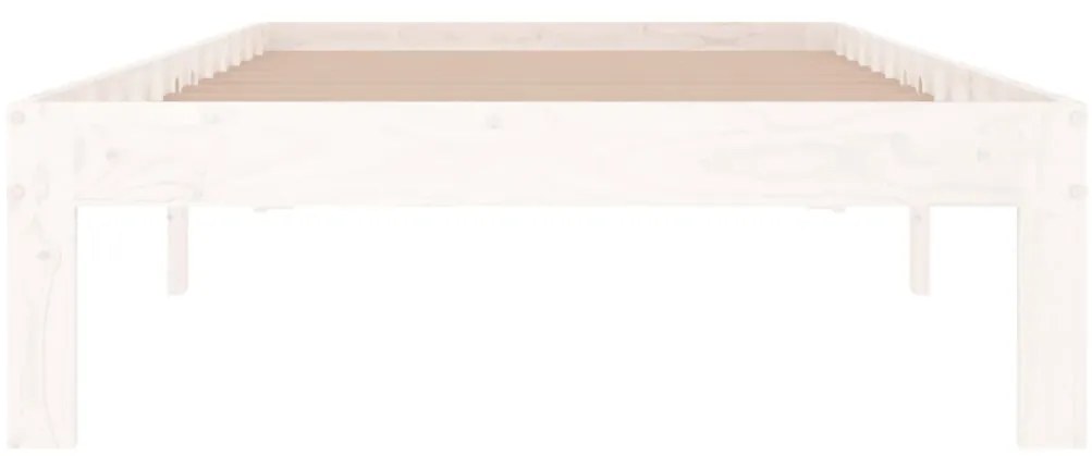 Estrutura de cama solteiro 90x190 cm madeira maciça branco