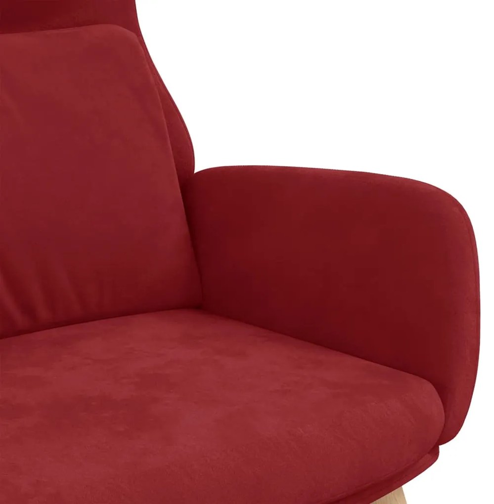 Cadeira de descanso veludo vermelho tinto