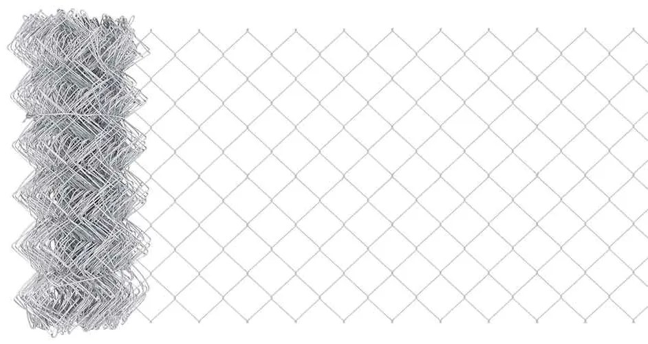 Conjunto de Postes de Cerca Prateado 25 x 0.4 m Aço galvanizado