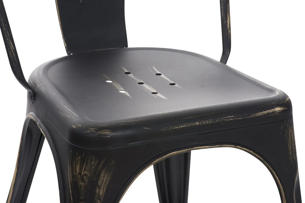 Cadeira Benedikt em metal 89 x 44 x 48 cm Preto + Dourado
