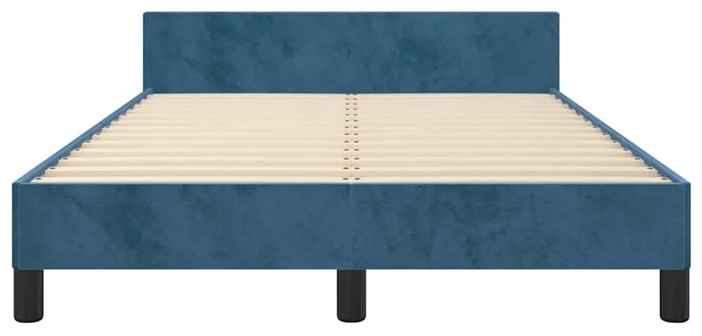 Estrutura de cama sem colchão 120x200 cm veludo azul