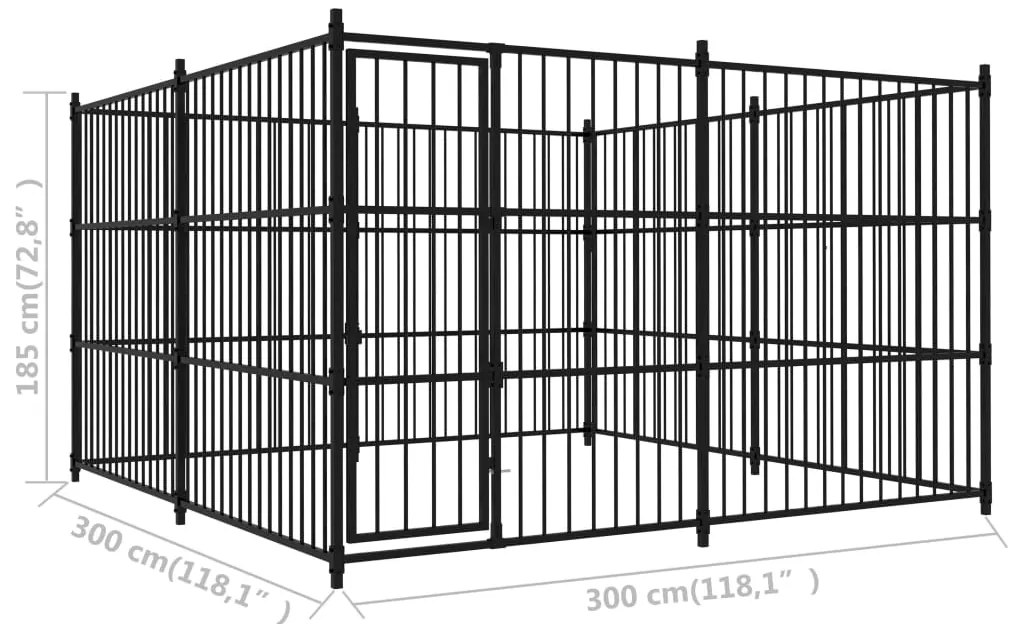 Canil de exterior 300x300x185 cm