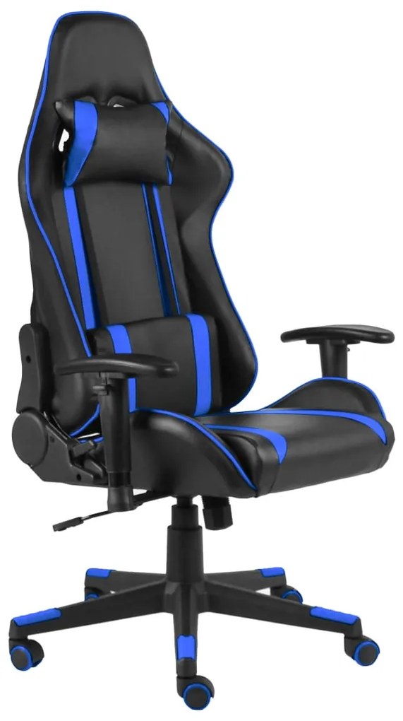 Cadeira de gaming giratória PVC azul