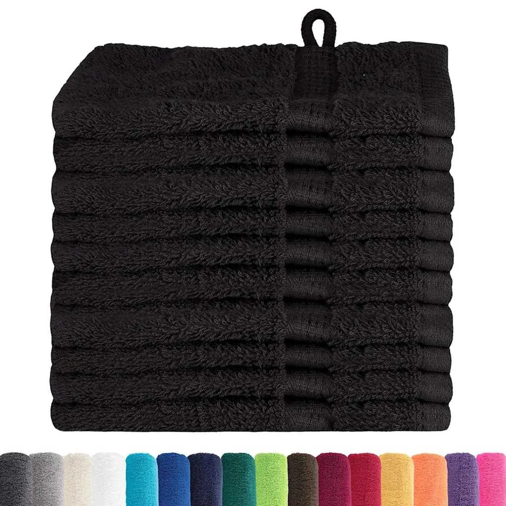 Panos de prato 10 pcs Preto 15 x 21 cm Algodão