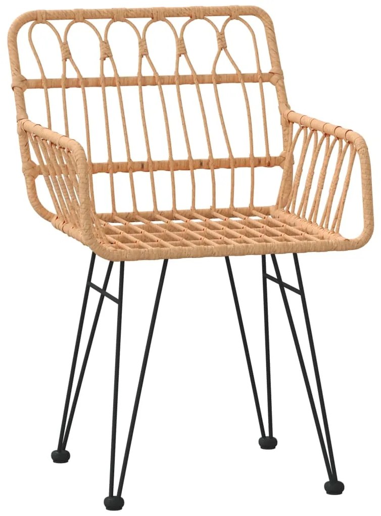Cadeiras de jardim c/ apoio de braços 2 pcs 56x64x80 cm vime PE