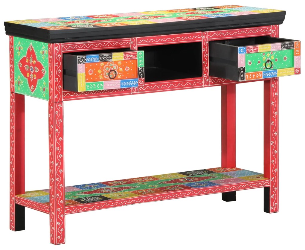 Mesa Console vidaXL Multicolorida 100x30x75 cm Madeira Sólida de Manga