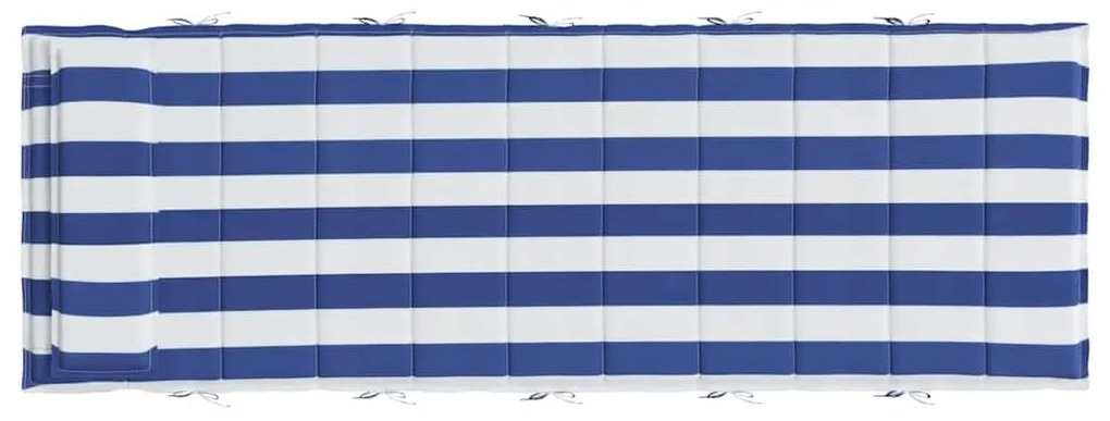 Almofadão p/ espreguiçadeira 180x60x4 tecido oxford azul/branco