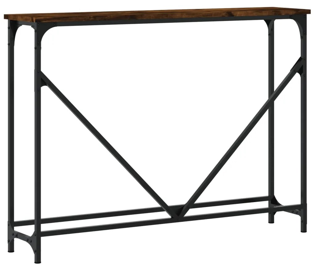 Mesa consola 102x22,5x75cm derivados de madeira carvalho fumado