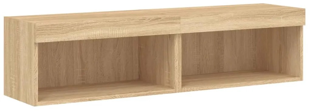 Móveis de TV com luzes LED 2 pcs 60x30x30 cm carvalho sonoma