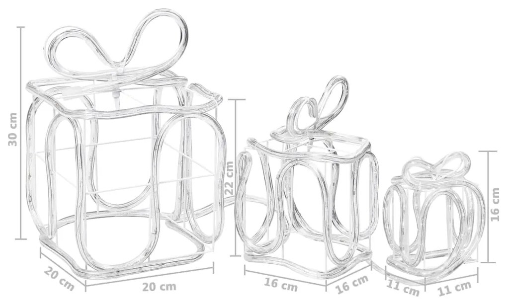 Caixas presente de Natal com 180 luzes LED interior/exterior