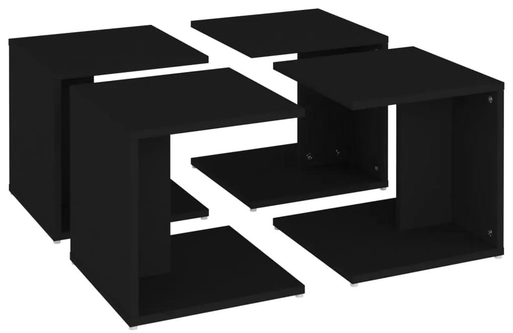 Mesas de centro 4 pcs 33x33x33 cm contraplacado preto