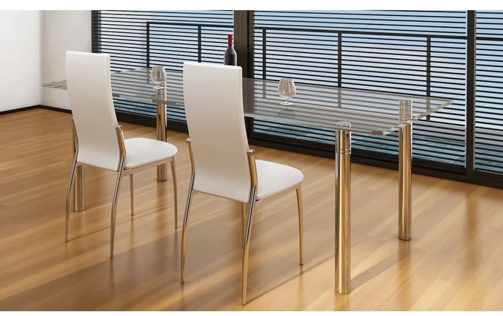 Cadeiras de jantar 2 pcs couro artificial branco