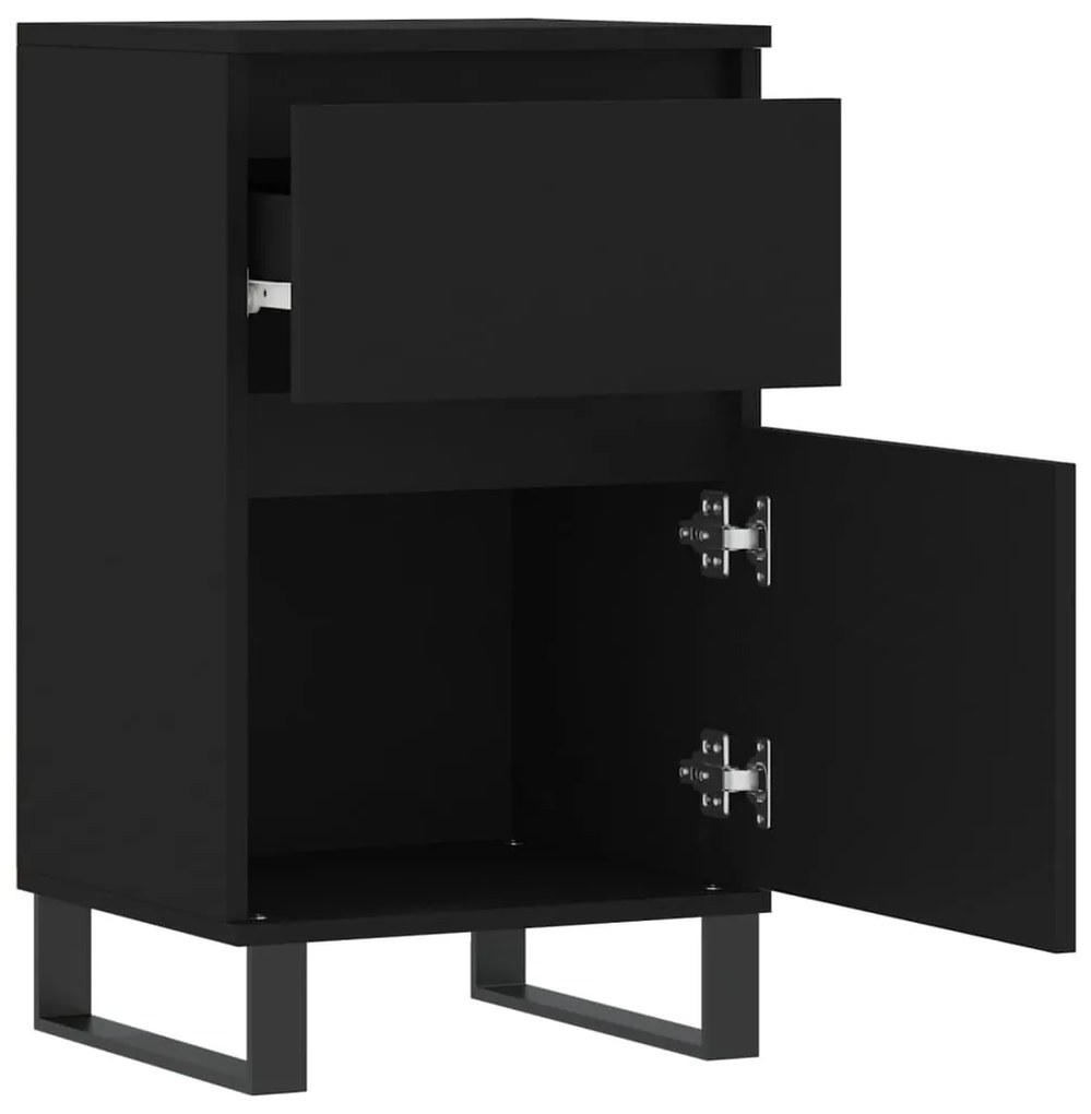 Aparadores 2 pcs 40x35x70 cm derivados de madeira preto