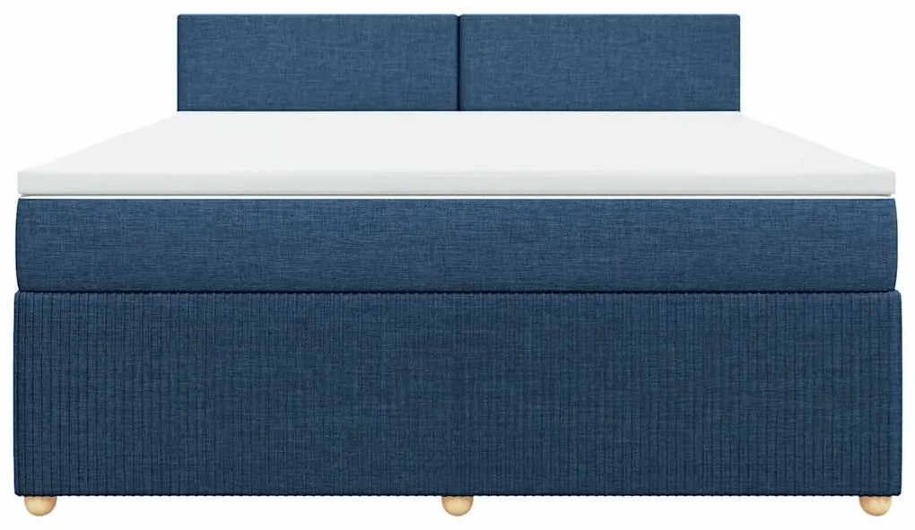 Cama com molas/colchão 180x200 cm tecido azul