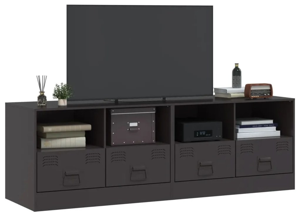 Móveis de TV 2 pcs 67x39x44 cm aço preto