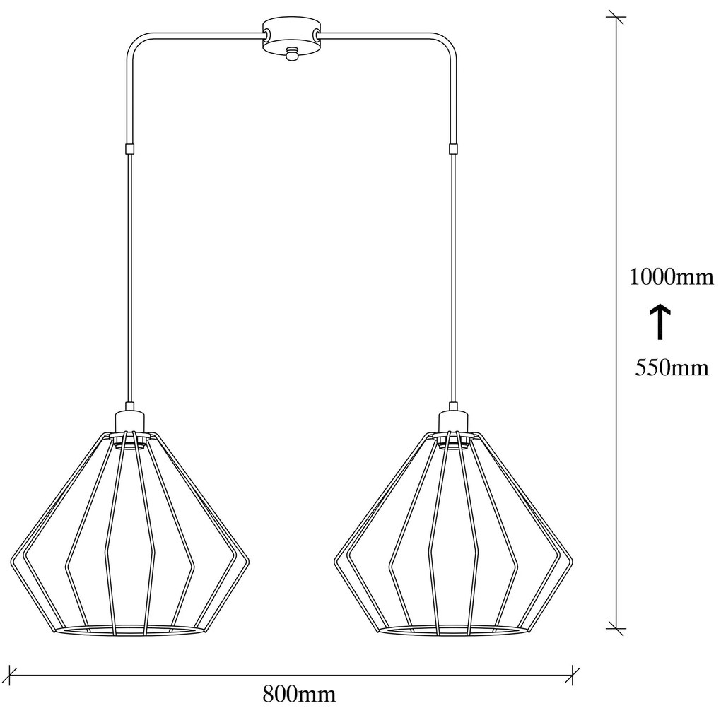 Chandelier Maden – Preto – 80 x 33 cm