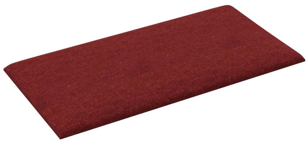 Painel de parede 12 pcs 30x15 cm tecido 0,54 m² vermelho tinto