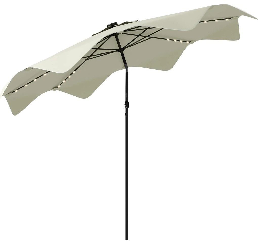 Chapéu de Sol de Jardim Ø292x248 cm Chapéu de Sol com Manivela 32 Luze