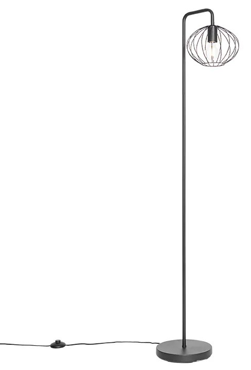 Candeeiro de pé industrial preto 23 cm - Margarita