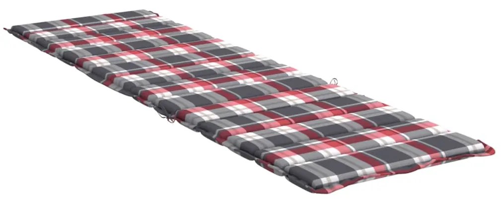 Almofadão p/ espreguiçadeira tecido oxford xadrez vermelho