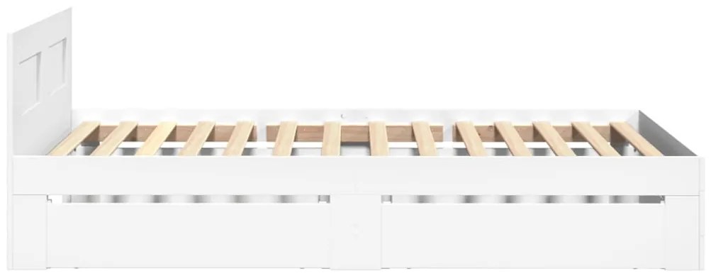 Estrutura cama cabeceira 75x190 cm derivados de madeira branco