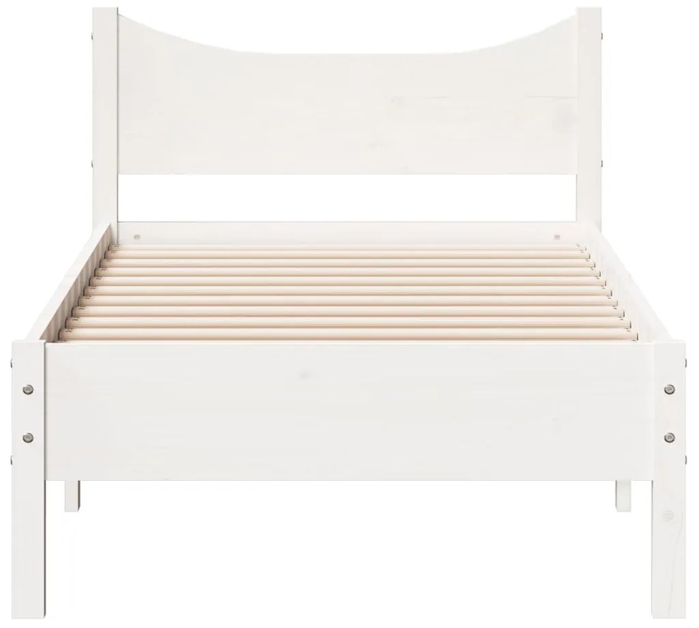 Estrutura de cama 90x200 cm madeira de pinho maciça branco