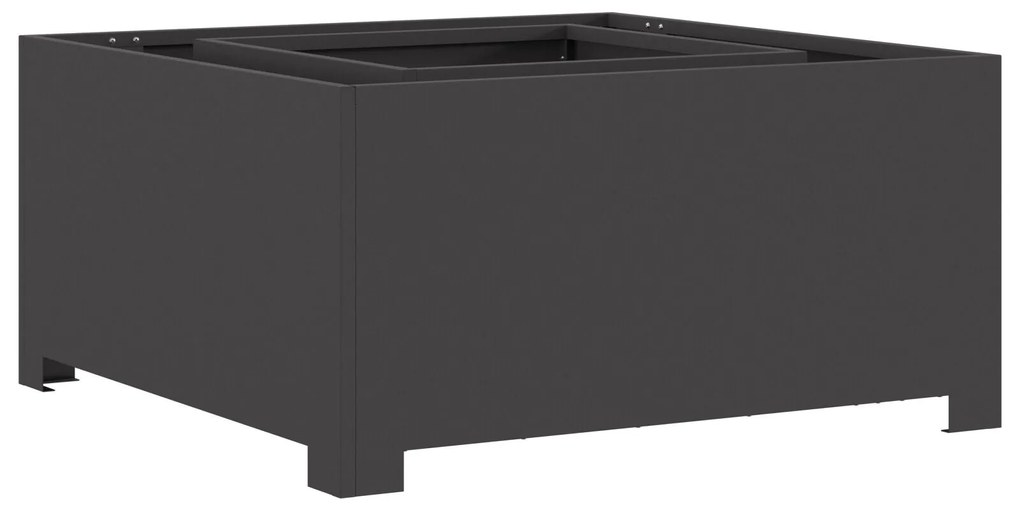 Fogueira Quadrada vidaXL Preto 80x80x40 cm Aço