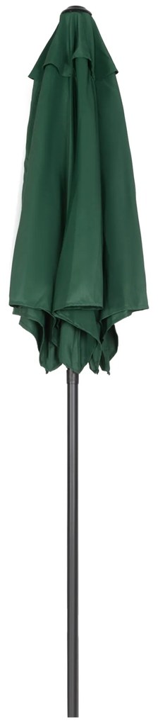 Chapéu de Sol de Jardim Ø2x2 m Chapéu de Sol com Mastro de Alumínio Manivela Teto com Ventilação Verde