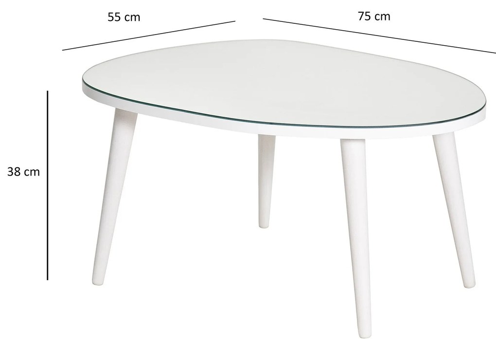 Mesa de Centro Gusto – Branco – 75 x 38 x 55 cm