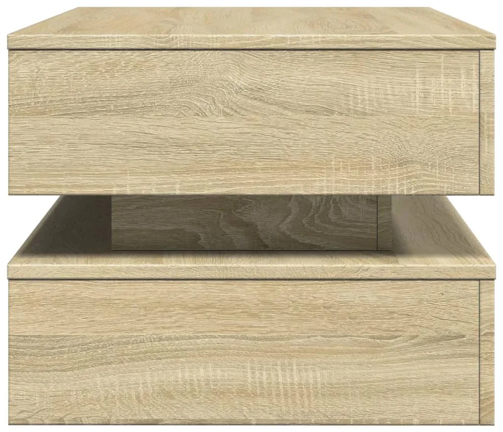 Mesa de centro com luzes LED 90x50x40 cm carvalho sonoma