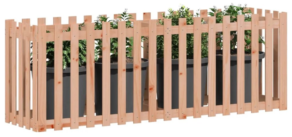 Canteiro elevado c/ design de cerca 200x50x70cm madeira douglas