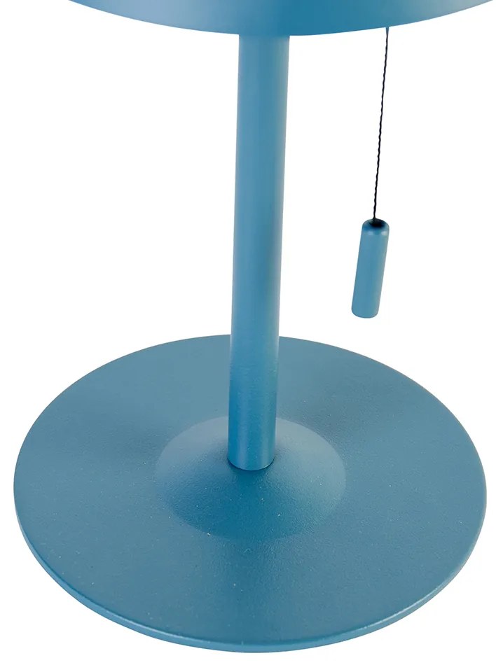 Candeeiro de mesa exterior azul c/ LED recarregável e solar 3 intensidades - Ferre Design