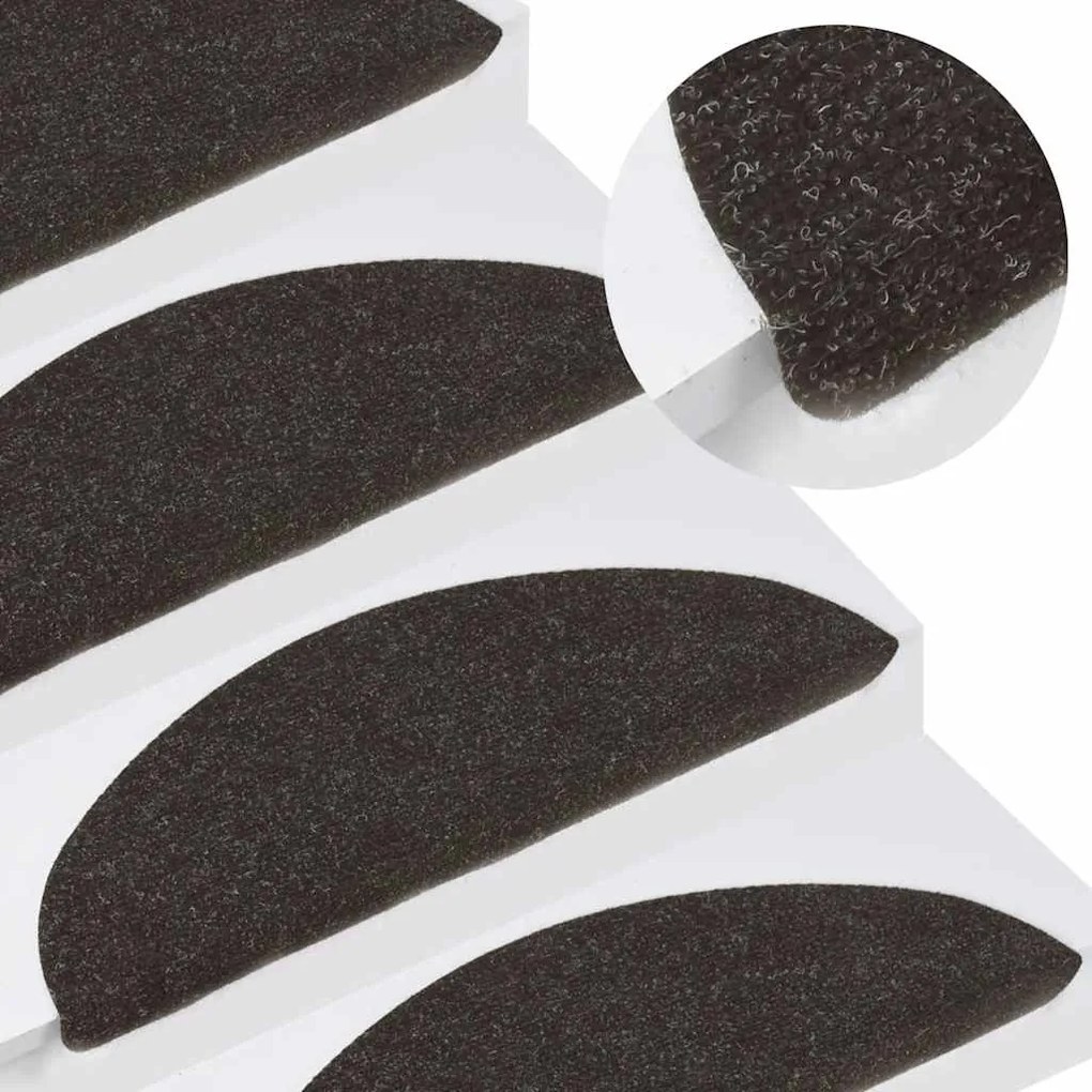 Tapetes de escada adesivos 20 pcs 56x17x3 cm preto