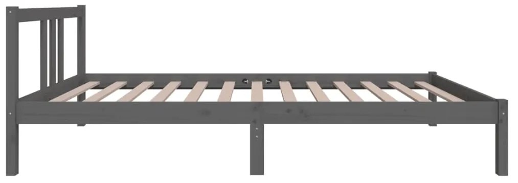 Estrutura de cama 100x200 cm madeira maciça cinzento