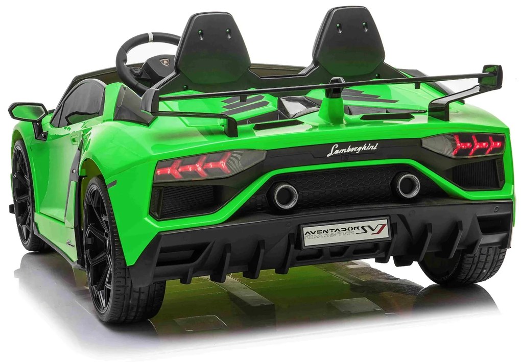 Carro elétrico para crianças Lamborghini Aventador 12V 2 Lugares, portas de abertura vertical, motor 2 x 12V, bateria de 12V, controle remoto de 2,4 G