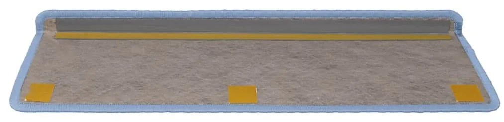 Tapetes escada adesivos aspeto sisal 30 pcs 65x21x4 cm azul