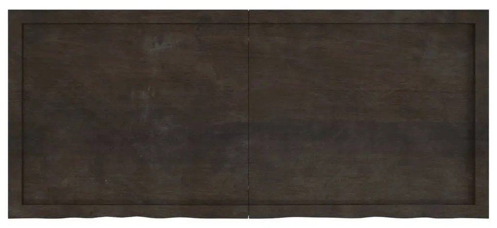 Tampo de mesa 140x60x(2-6) cm carvalho tratado castanho-escuro