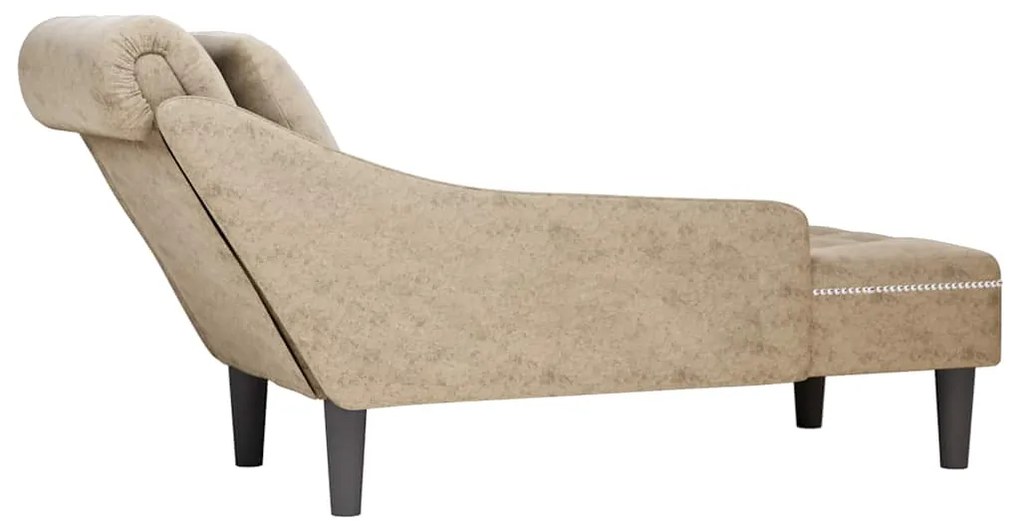 Chaise lounge c/ almofada/apoio braços direito couro artificial