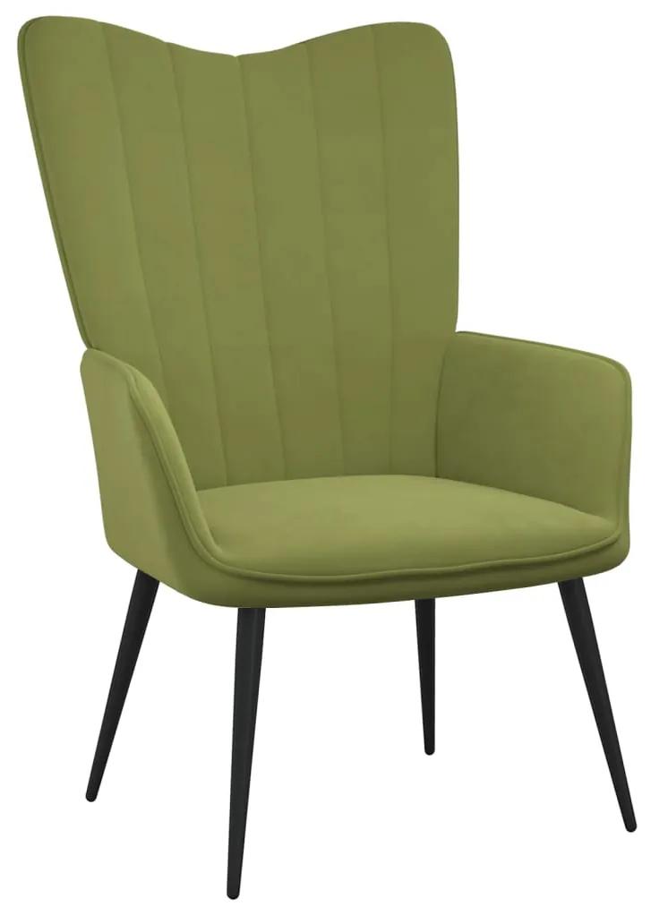 327680 vidaXL Cadeira de descanso veludo verde-claro